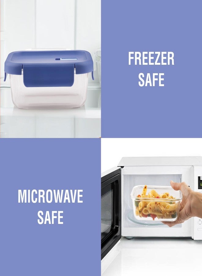 WARMEO مجموعة هدايا وارميو بوروفريش المكونة من 3 قطع من حاويات التخزين الزجاجية المصنوعة من زجاج البوروسيليكات (1050 مل، 650 مل، 400 مل) | مانعة للتسرب، آمنة للاستخدام في الميكروويف وغسالة الصحون، صناديق تخزين للثلاجة للخضراوات والبقوليات والتوابل والوجبات الخفيفة - Image 2